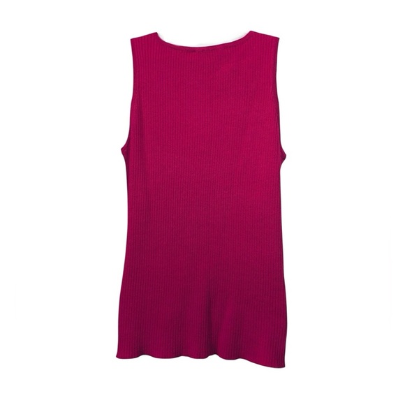 NWOT, Mélanie Lyne, Fuchsia Ribbed Knit Top, Medium - Picture 7 of 8